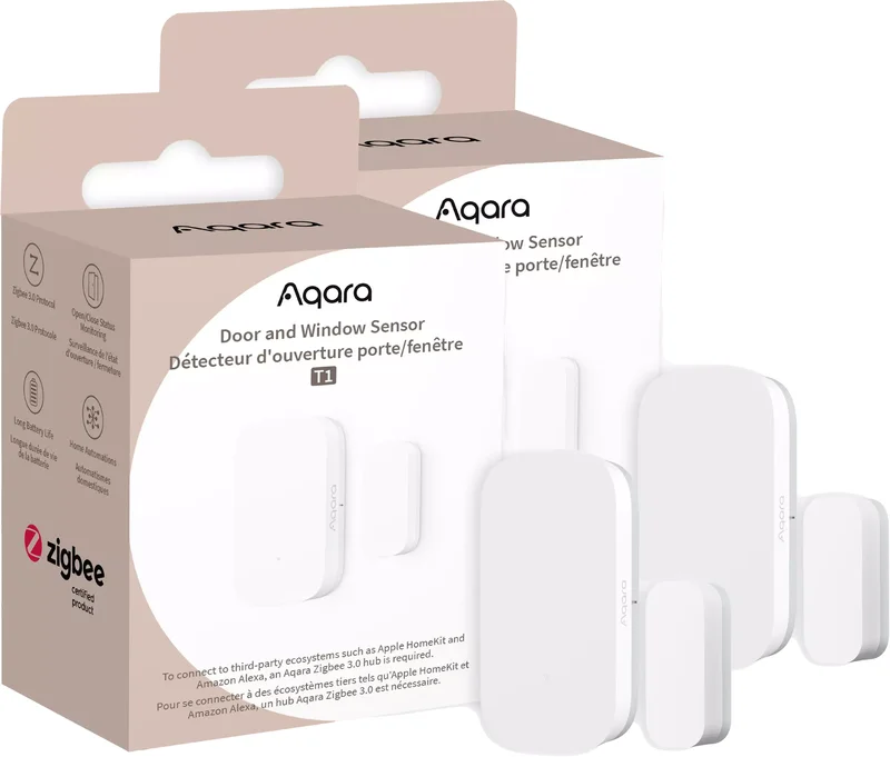 Product Image for Aqara Door and Window Sensor T1 - 2 pack - Sensorer och Tillbehör | Webhallen