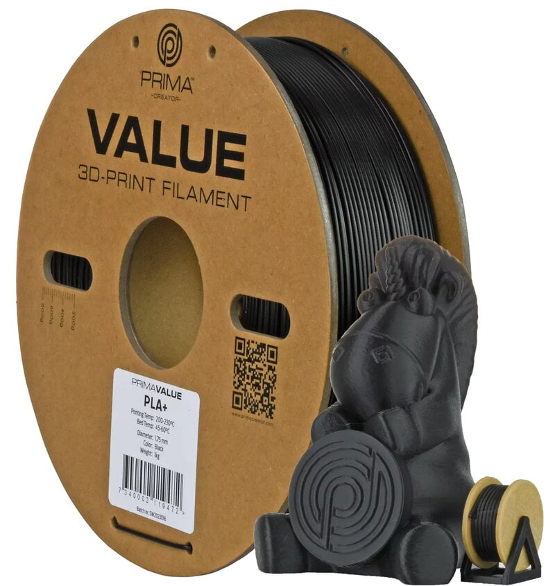 PrimaValue PLA+ - 1.75mm - 1kg - Svart