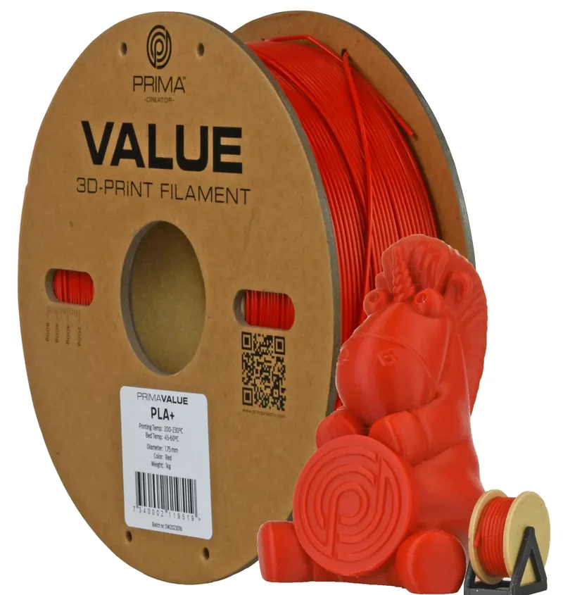 Product Image for PrimaValue PLA+ - 1.75mm - 1kg - Röd