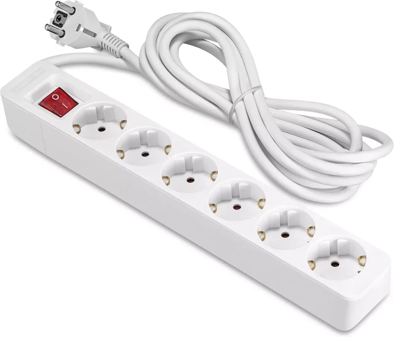 Product Image for ON Grenuttag x6 uttag med Brytare / 3m - Vit - Elkablage & Grenuttag | Webhallen