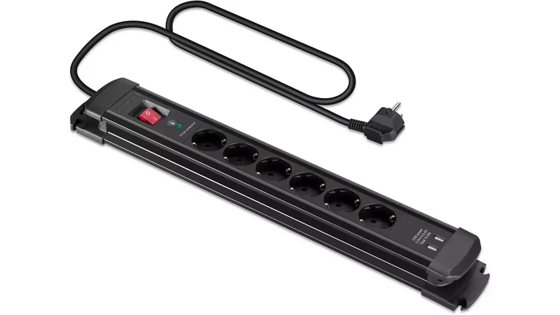 Product Image for Andersson Grenuttag med Överspänningsskydd x6 uttag / 2xUSB-A (12000A) - 1,5m - Elkablage & Grenuttag | Webhallen