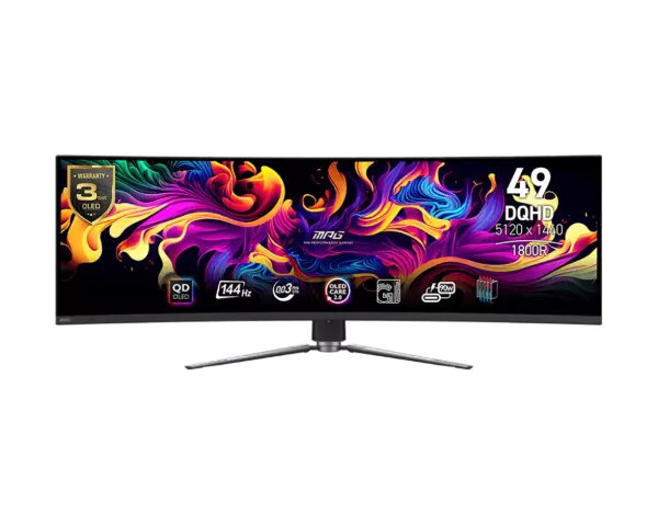 MPG 491CQP QD-OLED / 49" / 5120 x 1440 / 144 Hz / 0,03ms / 2xHDMI,DP,USB-C / AdaptiveSync (Fyndvara - Klass 1)