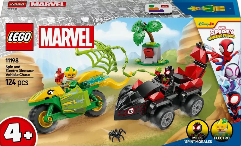 Product Image for LEGO Spidey Spins och Electros jakt med dinosauriefordon 11198