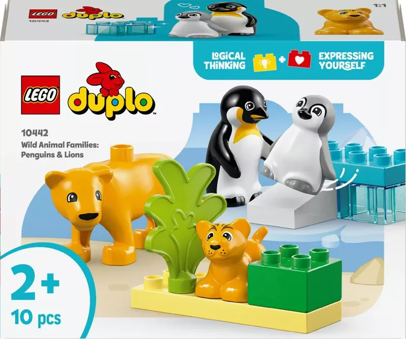 Product Image for LEGO DUPLO Town Vilda djurfamiljer: Pingviner och lejon 10442