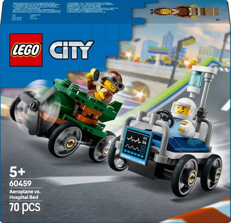 LEGO City Great Vehicles Flygplan mot sjukhussäng – racingpaket 60459