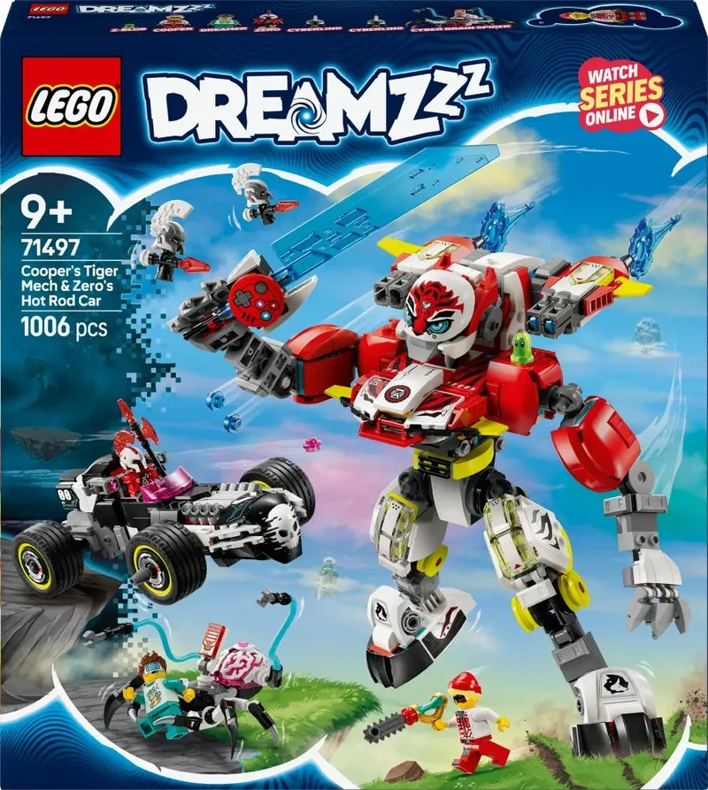 Product Image for LEGO DREAMZzz Coopers tigerrobot och Zeros hot rod-bil 71497