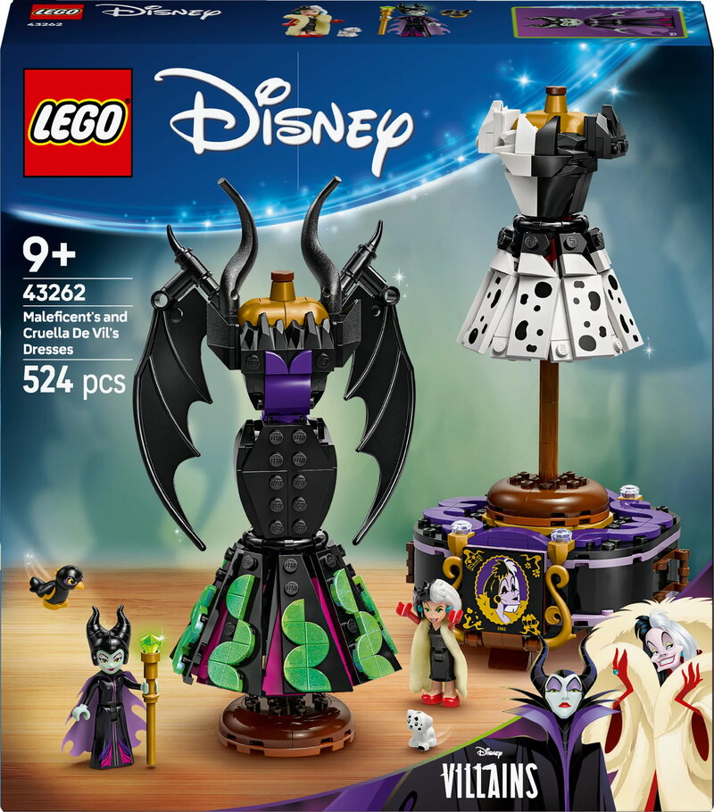 LEGO Disney Classic Maleficents och Cruella de Vils klänningar 43262