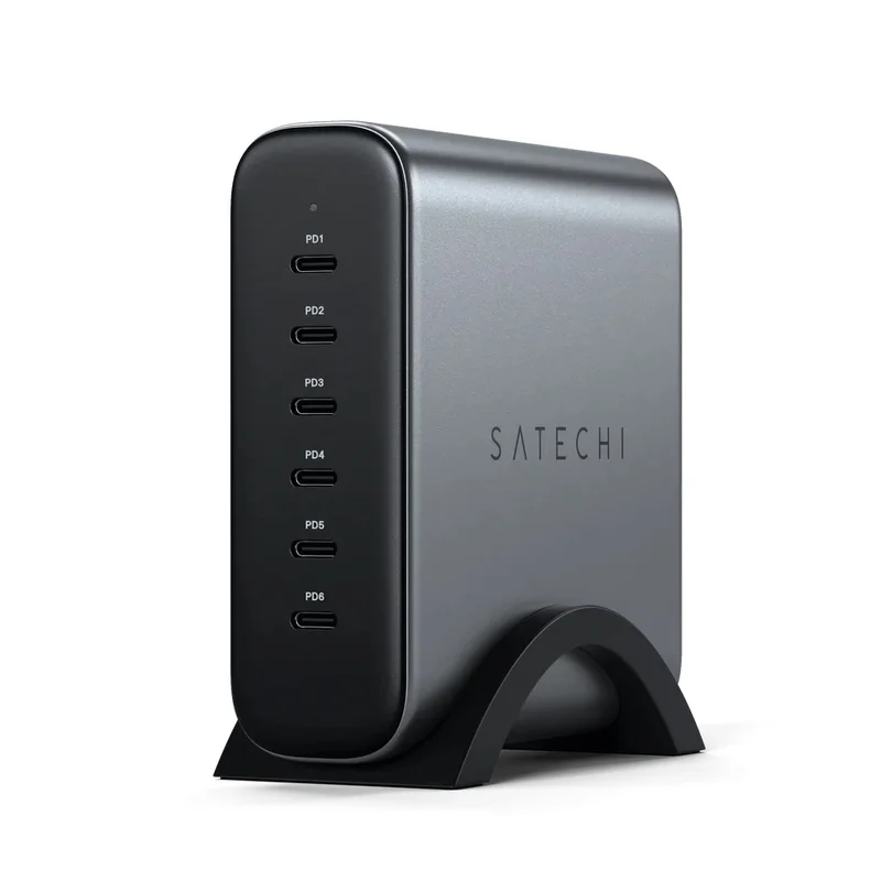 Product Image for Satechi 200W USB-C 6-port GaN reseladdare - Space Gray - Tillbehör | Webhallen