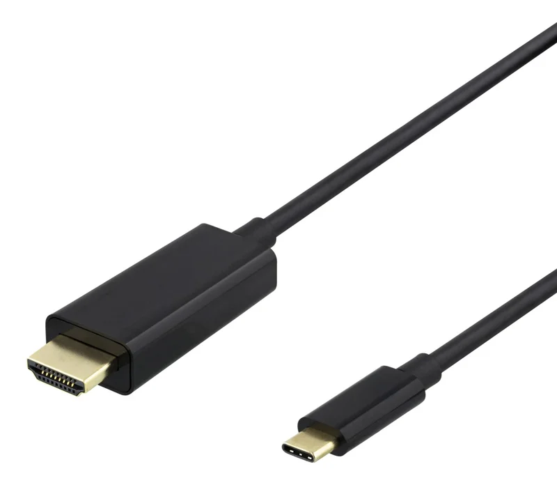Product Image for Deltaco USB-C - HDMI kabel / 4K UHD / Gold plated / 1m - Svart - HDMI-kablar | Webhallen