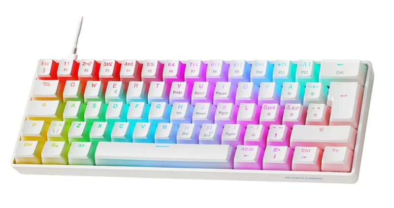 Product Image for Deltaco gaming Mechanical 60% Keyboard / Pudding Keycaps / Hot swap / RGB - Vit - Gamingtangentbord | Webhallen