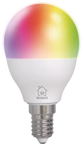 Product Image for Deltaco Smart Home LED lamp E14, G45, WiFI 2.4GHz, 4.9W, 470lm - Belysning | Webhallen
