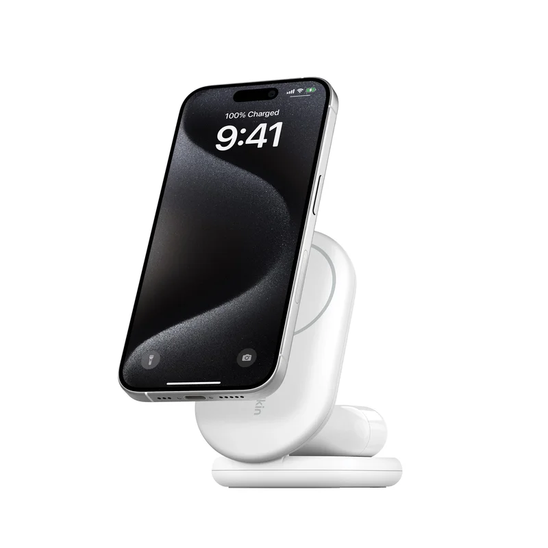 Product Image for Belkin 2-in-1 Magnetic Foldable Wireless Charger with Qi2 15W -  White - Trådlös laddning & Laddstationer | Webhallen