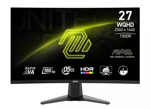 MAG 27CQ6F / 27" / VA / 2560 x 1440 / 180 Hz / 1ms / 2xHDMI,DP / AMD Adaptive-Sync (Fyndvara - Klass 1)