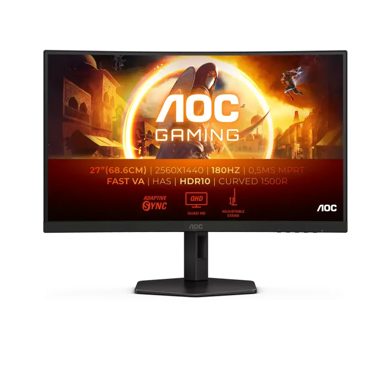 Product Image for AOC CQ27G4X / 27" / VA / 2560 x 1440 / 180 Hz / 0.5ms / 2xHDMI,DP / Adaptive Sync - Gamingskärm | Webhallen