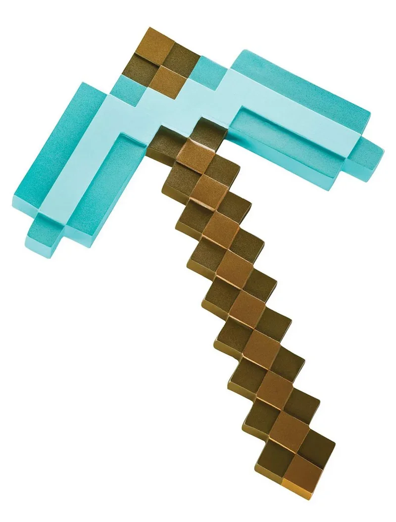Product Image for Minecraft Plastic Replica Diamond Pickaxe 40cm