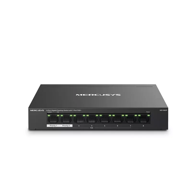 Product Image for Mercusys MS108GP / 8-Port Gigabit Desktop Switch / 7-Port PoE+ - Nätverksswitch | Webhallen
