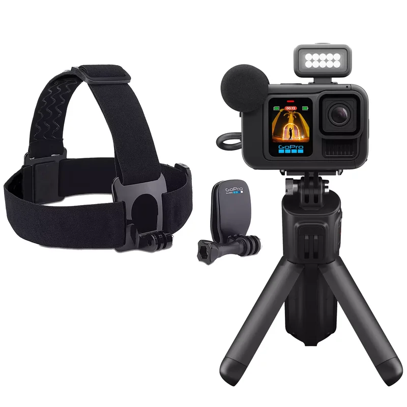 Product Image for Kamera - GoPro HERO13 Black Creator Edition + GoPro HeadStrap / QuickClip FA13 Mount - GoPro | Webhallen