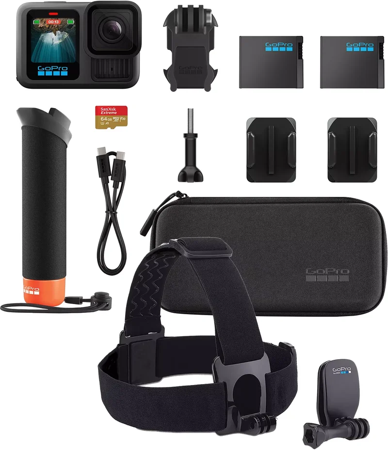 Product Image for Kamera - GoPro HERO13 Black Accessory Bundle + GoPro HeadStrap / QuickClip FA13 Mount - GoPro | Webhallen