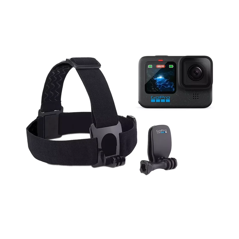 Product Image for Kamera - GoPro HERO12 Black + GoPro HeadStrap / QuickClip FA13 Mount - GoPro | Webhallen