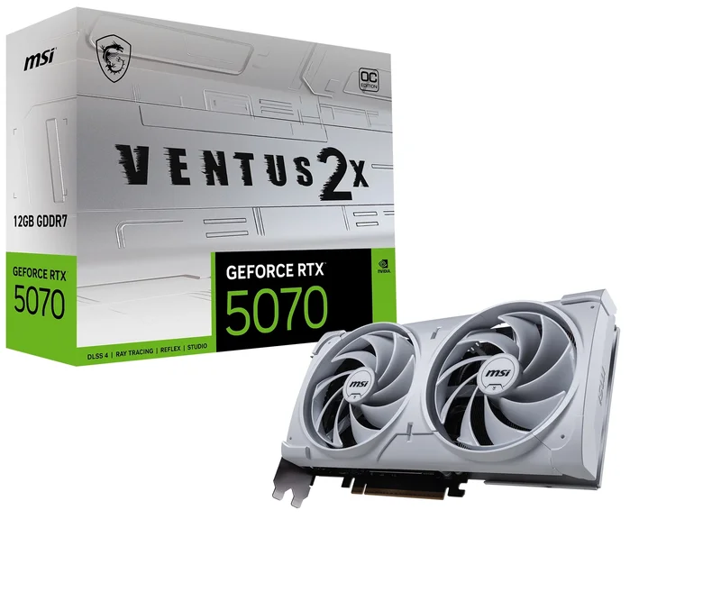 Product Image for MSI GeForce RTX 5070 12G VENTUS 2X OC WHITE - GeForce RTX | Webhallen