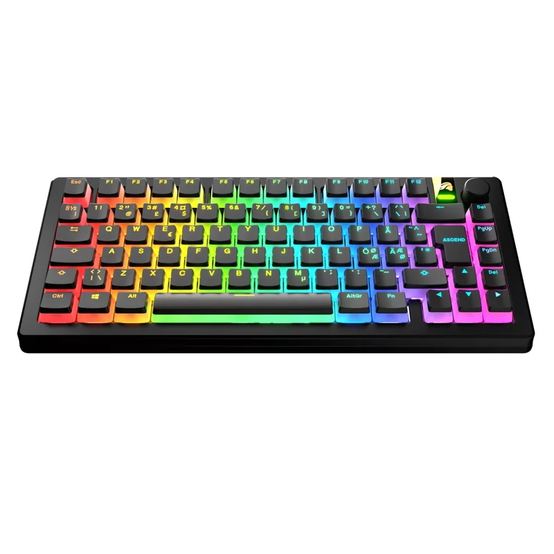 Product Image for Glorious Aura V3 Keycaps Black - Nordic ISO - (131pcs) - Cherry profile