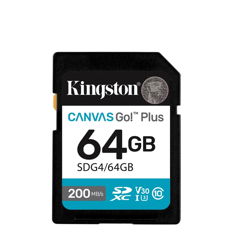 Product Image for Kingston SDXC Canvas Go Plus Gen4 - 64GB / Class10 / UHS-1 / 200MB/s
