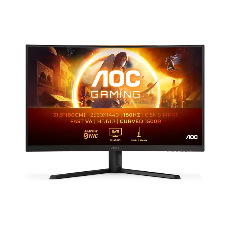Product Image for AOC CQ32G4VE / 32" / 2560x1440 / VA / 180Hz / 0,5ms / HDR10 / - Gamingskärm | Webhallen