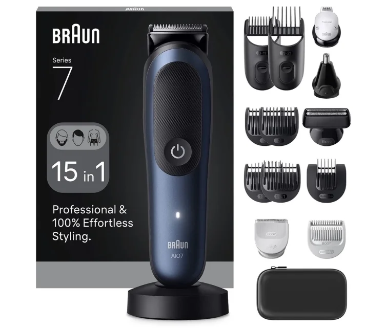 Product Image for Braun All-in-One Series 7 7580 - Svart/Blå - Skäggtrimmer | Webhallen