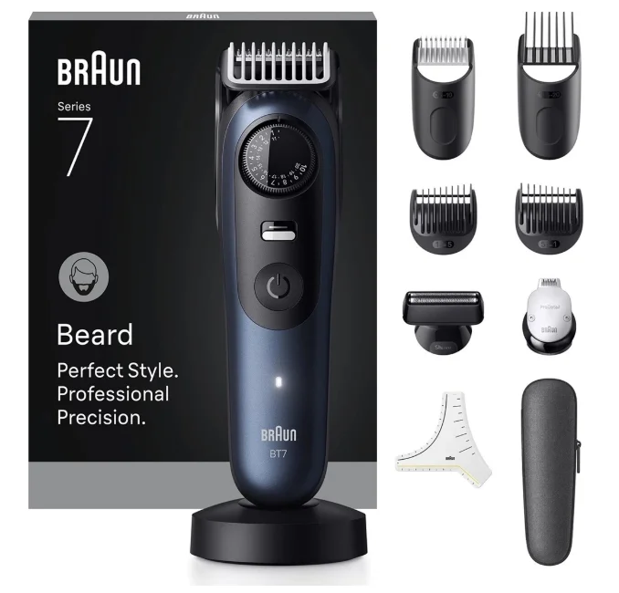 Product Image for Braun Skäggtrimmer Series 7 BT7540 - Svart/Blå - Skäggtrimmer | Webhallen