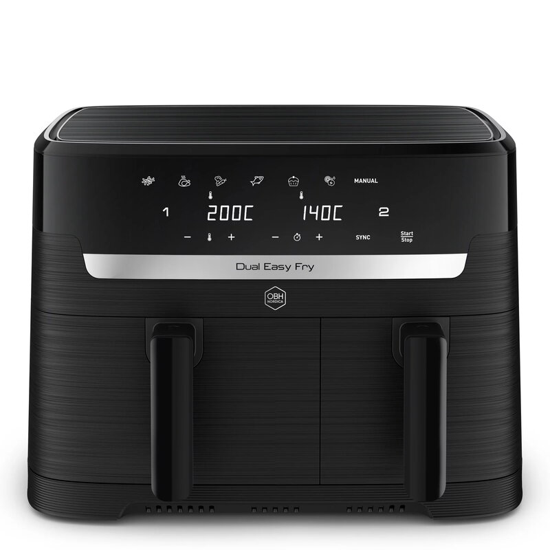 OBH Nordica Airfryer Dual Easy Fry XL/ 8,3L (5,2L+3,1L) - Svart