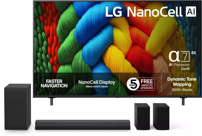LG 75'' 75NANO80A6B + LG Soundbar NS40TR