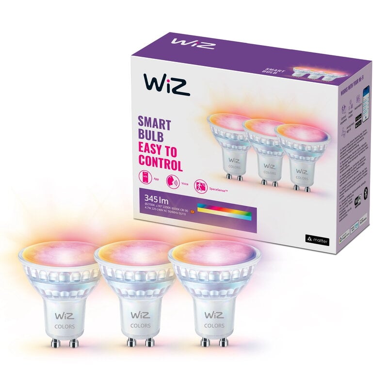 Wi-Fi BLE 50W GU10 GLASS 922-65 RGB 3PK