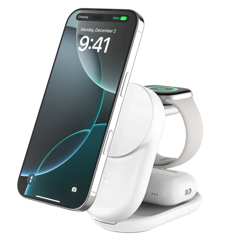 Product Image for Belkin UltraCharge 3-in-1 Foldable Magnetic Charger - Vit - Trådlös laddning & Laddstationer | Webhallen