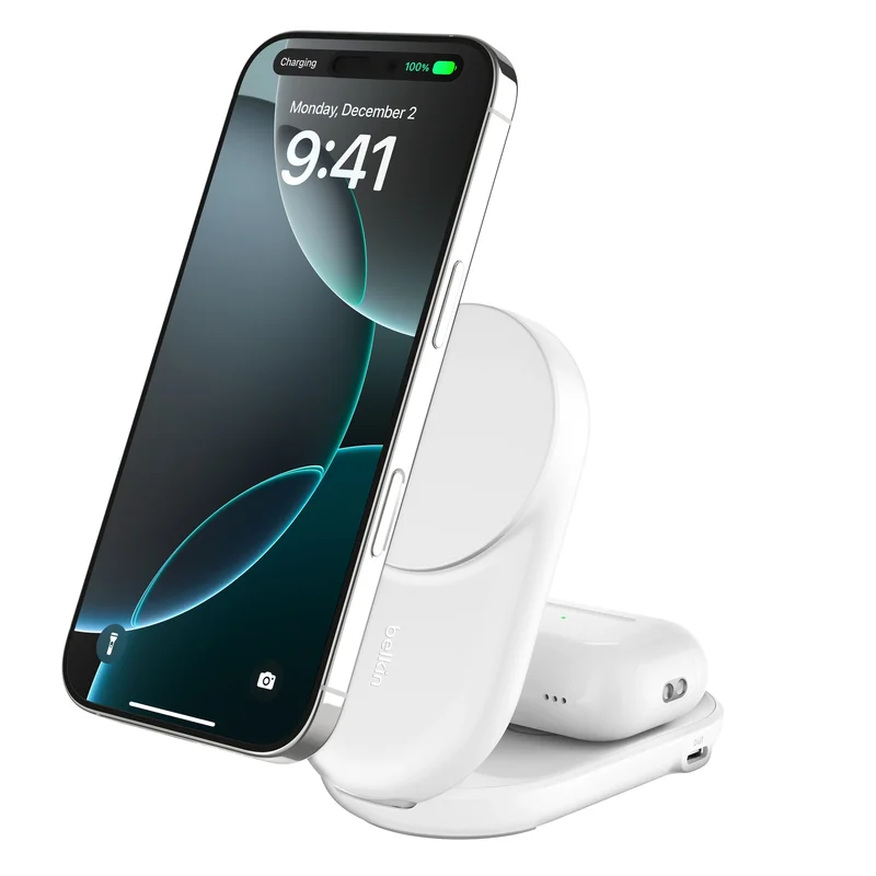 Product Image for Belkin UltraCharge 2-in-1 Foldable Magnetic Charger - Vit - Trådlös laddning & Laddstationer | Webhallen