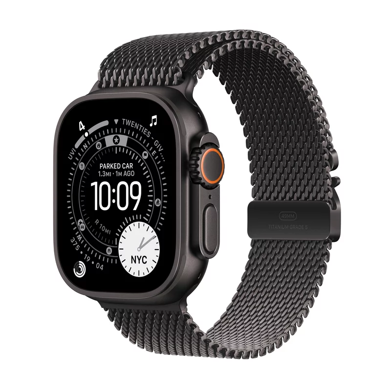 Product Image for Apple Watch Ultra 3 GPS + Cellular 49mm Black Titanium Case med Black Titanium Milanese Loop - (M)