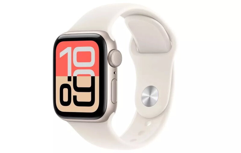 Apple Watch SE 3 GPS 40mm Starlight Aluminium Case med Starlight Sport Band - S/M