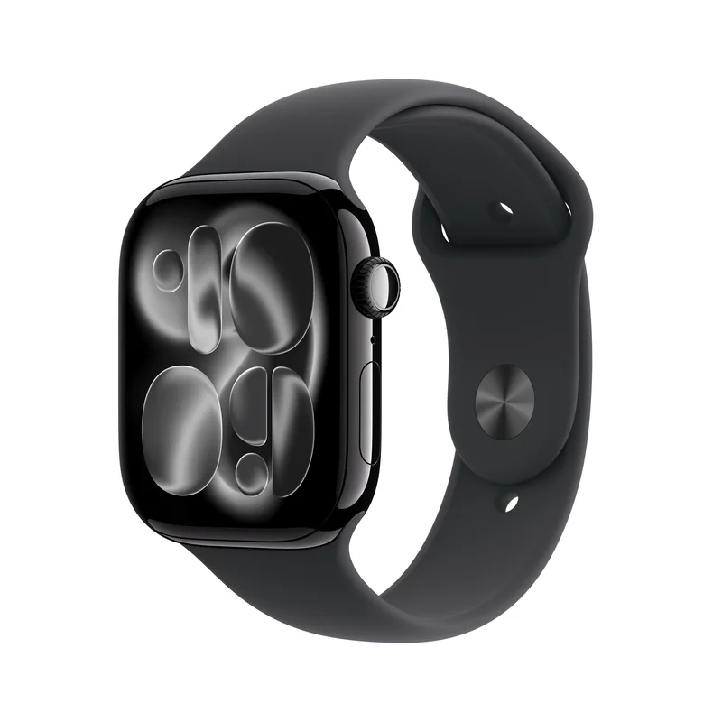 Product Image for Apple Watch Series 11 GPS 46mm Jet Black Aluminium Case med Black Sport Band - M/L - Apple Watch Series 11 | Webhallen