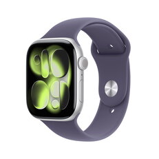 Watch Series 11 GPS 46mm Silver Aluminium Case med Purple Fog Sport Band - S/M