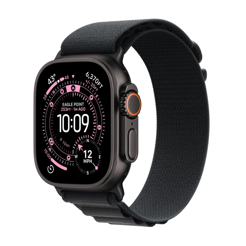Product Image for Apple Watch Ultra 3 GPS + Cellular 49mm Black Titanium Case med Black Alpine Loop - (M) - Apple Watch Ultra 3 | Webhallen