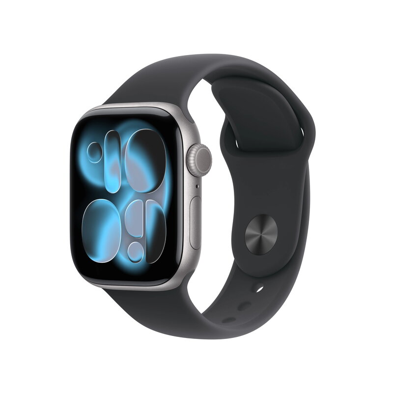 Apple Watch Series 11 GPS + Cellular 42mm Space Grey Aluminium Case med Black Sport Band - M/L