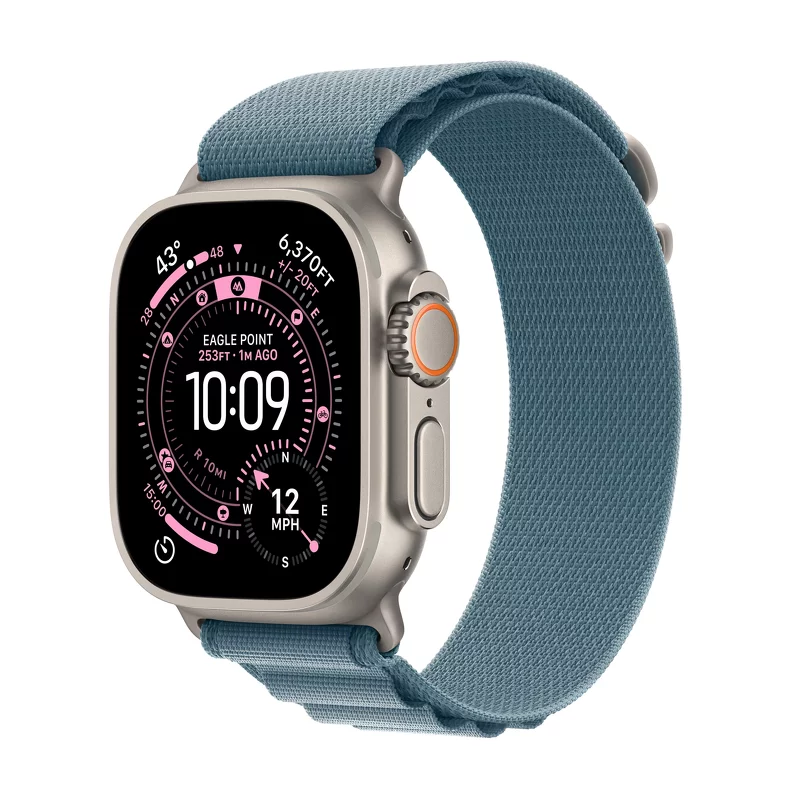 Product Image for Apple Watch Ultra 3 GPS + Cellular 49mm Natural Titanium Case med Light Blue Alpine Loop - (L)