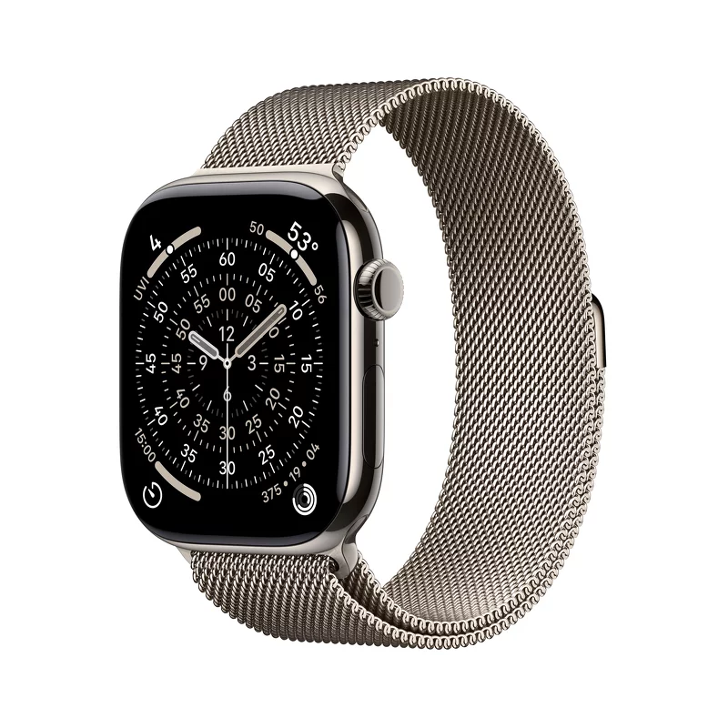 Product Image for Apple Watch Series 11 GPS + Cellular 46mm Natural Titanium Case med Natural Milanese Loop - M/L