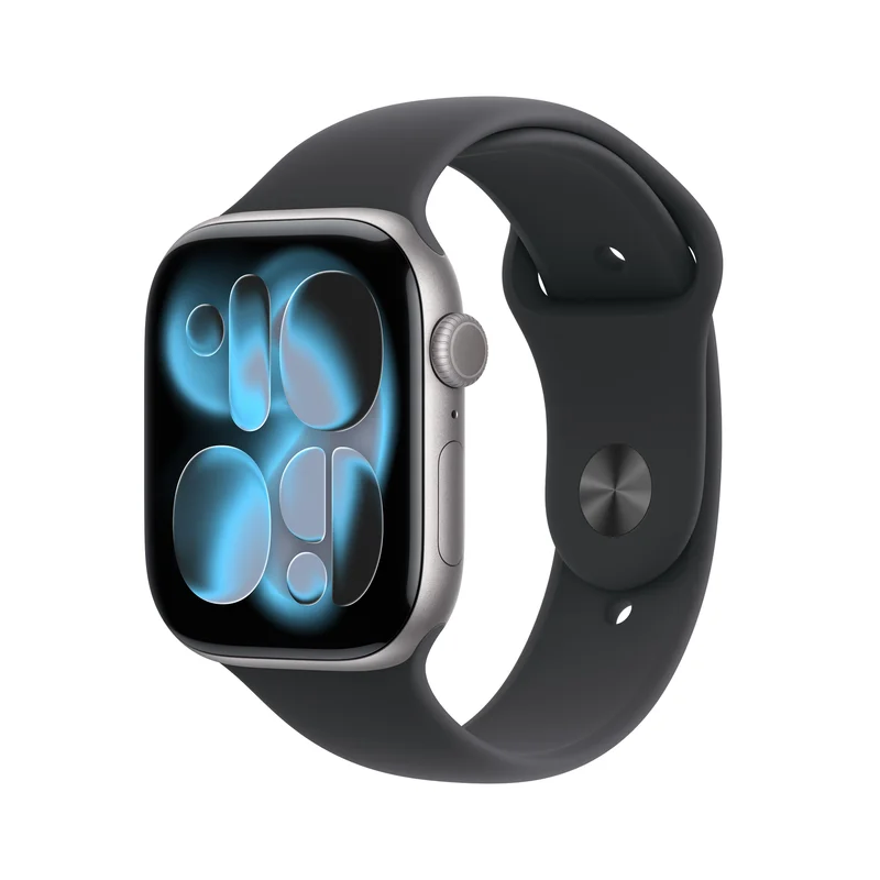 Product Image for Apple Watch Series 11 GPS 46mm Space Grey Aluminium Case med Black Sport Band - M/L - Apple Watch Series 11 | Webhallen