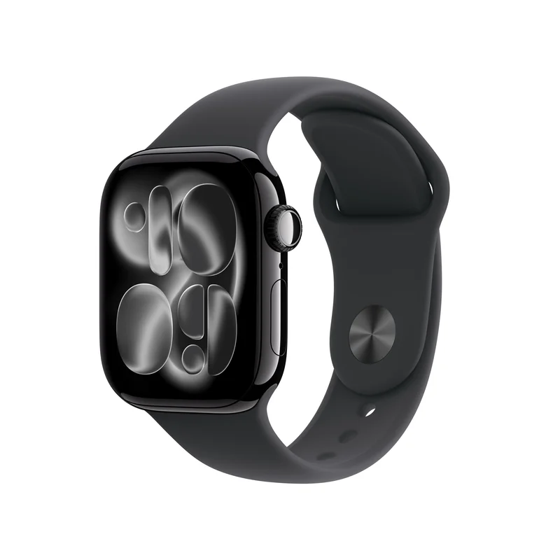 Product Image for Apple Watch Series 11 GPS 42mm Jet Black Aluminium Case med Black Sport Band - M/L - Apple Watch Series 11 | Webhallen