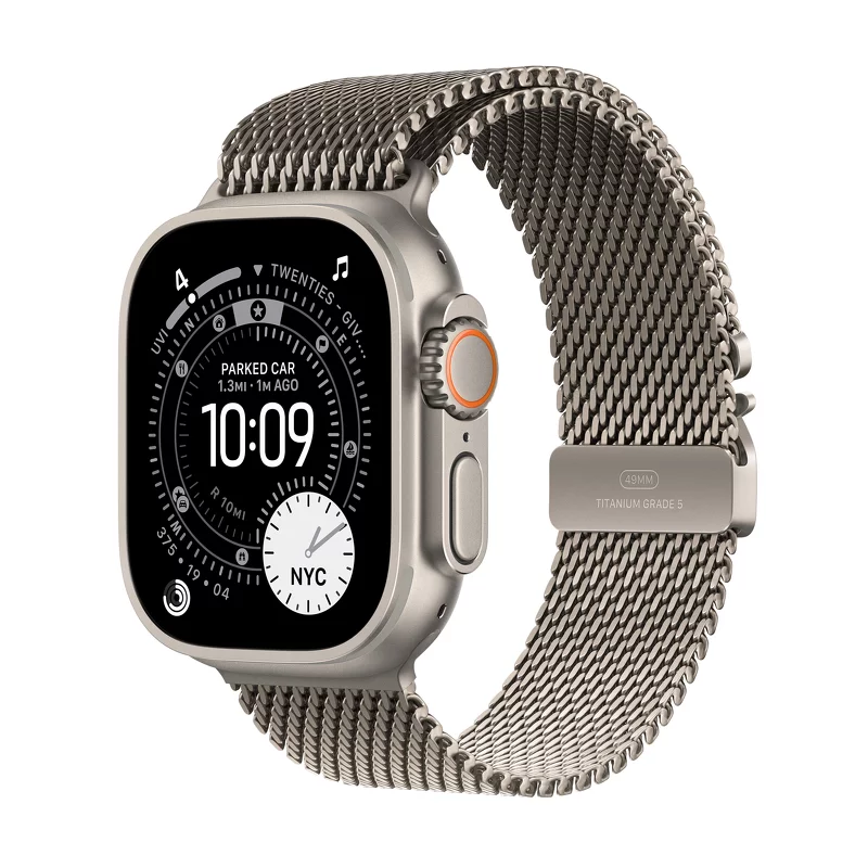 Product Image for Apple Watch Ultra 3 GPS + Cellular 49mm Natural Titanium Case med Natural Titanium Milanese Loop - (S)
