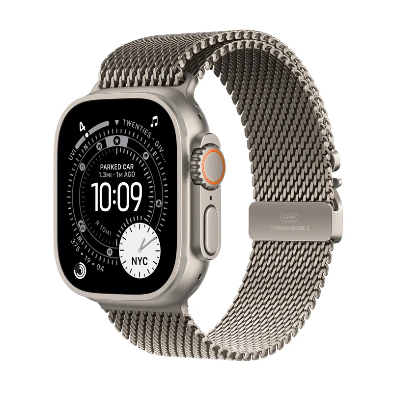 Product Image for Apple Watch Ultra 3 GPS + Cellular 49mm Natural Titanium Case med Natural Titanium Milanese Loop - (M)