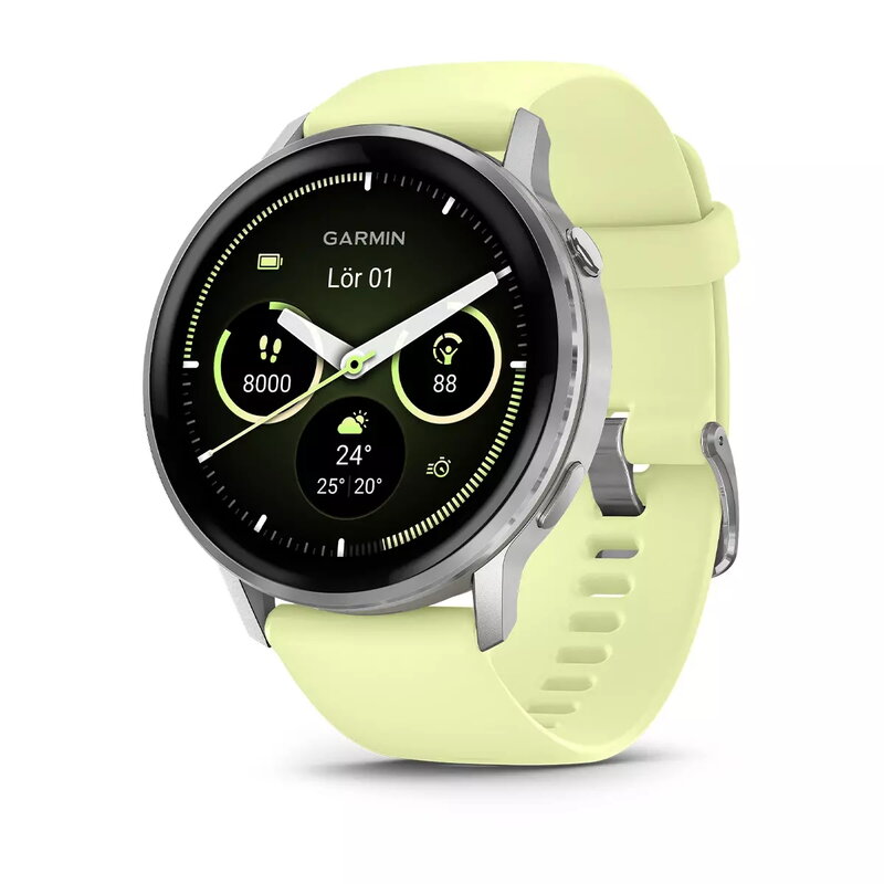 Garmin Venu 4 - 45 mm, Smartwatch, Silver W/ Citron Band