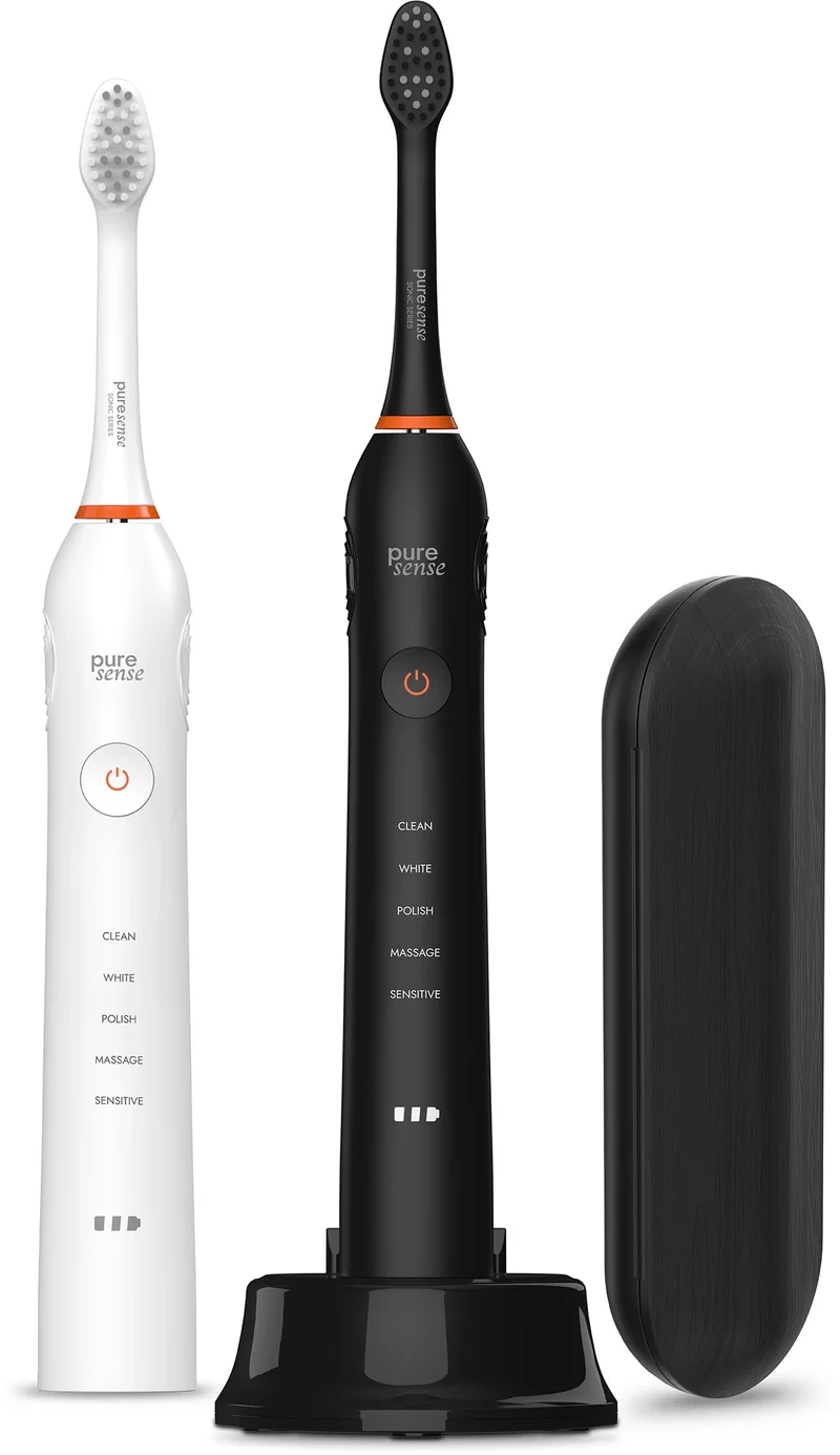 Product Image for PureSense PSDS600 2-pack Sonisk Eltandborste + Resefodral - Eltandborste | Webhallen