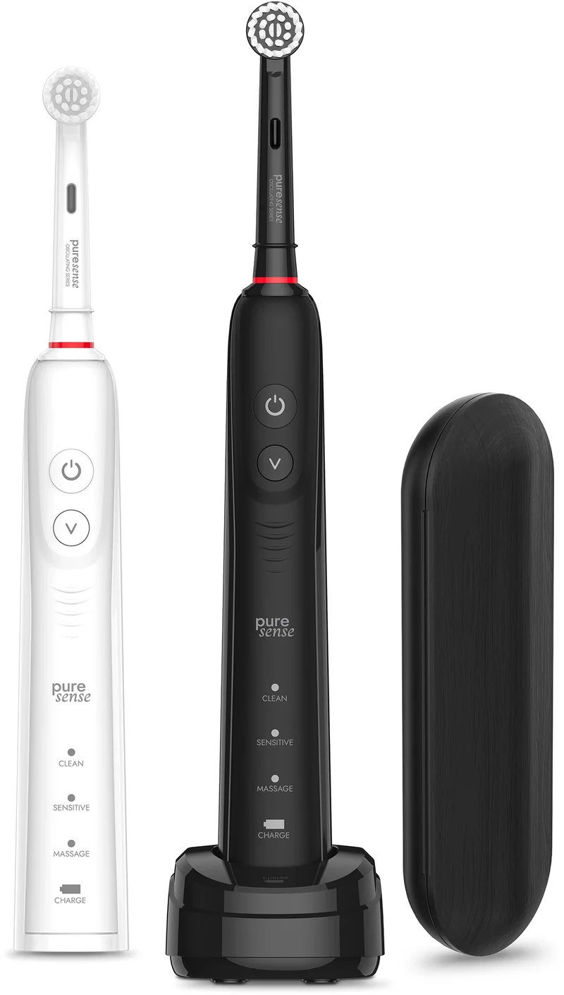 Product Image for PureSense PSDO600 2-pack Oscillerande Eltandborste + Resefodral - Eltandborste | Webhallen