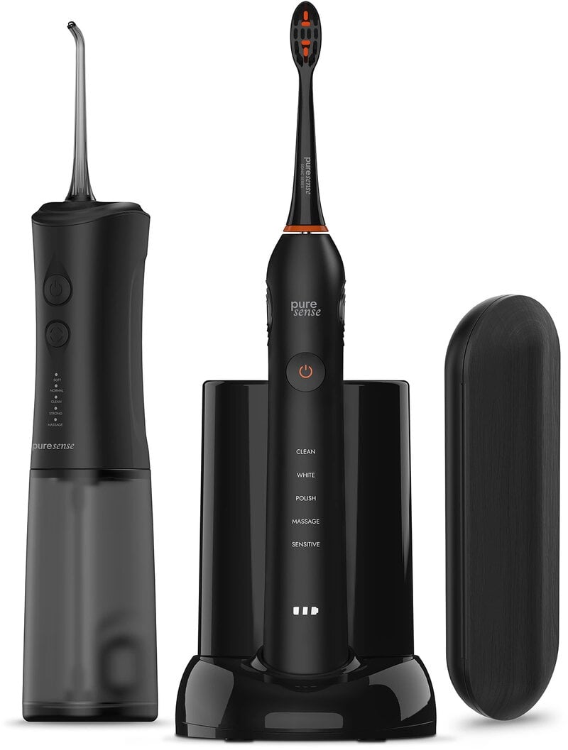 PureSense PSSN500B Sonisk Eltandborste + UV-rengörare + Flosser